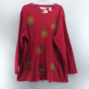 bechamel Red sunflower sweater size large